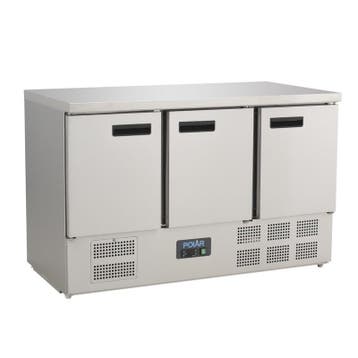 Polar G-serie 3-deurs koelwerkbank 368L, Verzenden, Nieuw in verpakking, Koelen en Vriezen