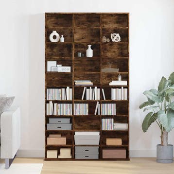 vidaXL Cd-kast 102x23x177,5 cm bewerkt hout gerookt, Huis en Inrichting, Verzenden, Nieuw