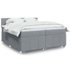 vidaXL Boxspring met matras stof lichtgrijs 200x200 cm, Huis en Inrichting, Slaapkamer | Bedden, Verzenden, Overige maten, 200 cm