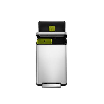 EKO X-Cube recycling pedaalemmer 20+20 ltr - Mat RVS, Verzenden, Nieuw