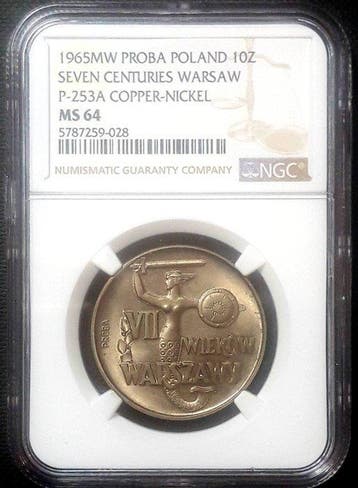 Polen. 10 Zotych 1965, NGC MS-64, VII Centuries of Warsaw,