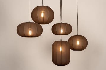 Rietveld Hanglampen - Bruin - Stof, Metaal, Huis en Inrichting, Verzenden, Nieuw