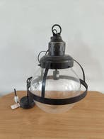 Riverdale Boston Hanglamp Metaal | Donkergrijs | 58x42 cm, Huis en Inrichting, Ophalen of Verzenden, Nieuw, Glas, Minder dan 50 cm