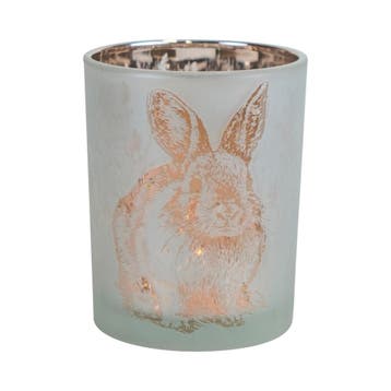 Theelichthouder konijn brons medium 12cm, Verzenden, Nieuw