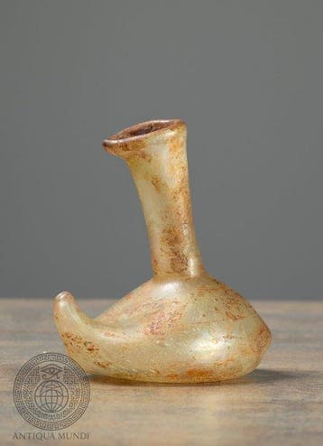 Oud-Romeins, Keizerrijk Glas Romeins glazen askos in de vorm, Antiek en Kunst
