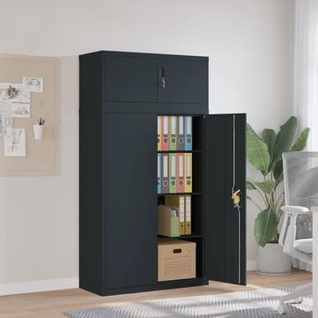 vidaXL Archiefkast 90x40x180 cm staal antracietkleurig, Verzenden, Nieuw