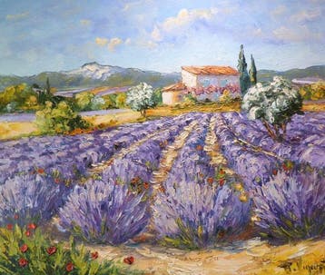 R. Vincent (1954) - Valensole en Provence oeuvre de Vincent