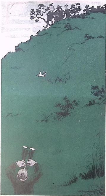 Spotprent over de Hoge Veluwe (lijst optie, Lithos), Verzenden