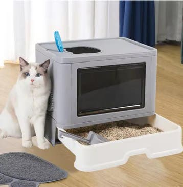 Opvouwbare Kattenbak – Dubbele Ingang met Schep en Massage, Dieren en Toebehoren, Verzenden, Nieuw