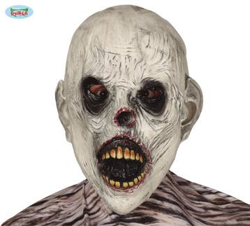 Latex Wit Zombie Horror masker, Verzenden, Nieuw