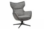 Fauteuil VOGUE 360° draaibaar, grijs fluweel met zwart, Ophalen of Verzenden, Nieuw