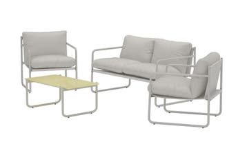 Stoel-Bank-Tafel-Loungeset-Ploff-Beige-Staal-The-Outsider, Verzenden, Nieuw