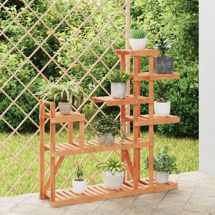 vidaXL Plantenstandaard 110x25x111 cm massief vurenhout, Tuin en Terras, Overige Tuin en Terras, Nieuw, Verzenden