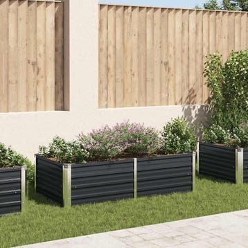 vidaXL Plantenbak verhoogd 160x80x45 cm gegalvaniseerd staal, 100 cm of meer, Verzenden, Nieuw, Metaal