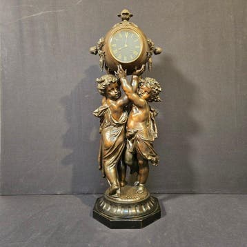 Figurale pendule Renaissance Legering - 1880-1900 - Albert, Antiek en Kunst, Antiek | Klokken