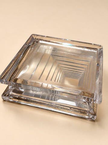 Daum - Schaal - Geometric Cube / Pyramid Step - Kristal -