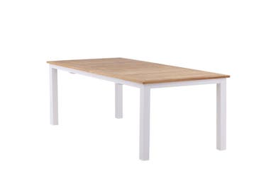 Uitschuifbare Tuintafel Ruben 225-320cm  Teak Wit Outsider, Tuin en Terras, Tuintafels, Verzenden, Nieuw