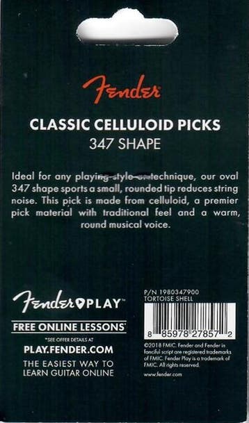 Fender 347 shape plectrum heavy 12-pack, Muziek en Instrumenten, Instrumenten | Toebehoren, Ophalen of Verzenden, Nieuw, Elektrische gitaar