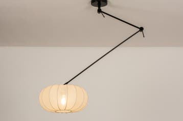 Rietveld Hanglampen - Beige, Zand - Stof, Metaal, Verzenden, Nieuw