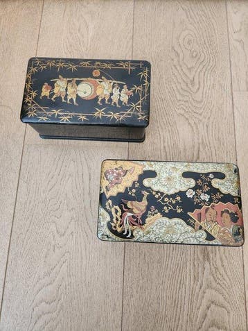 Doos (2) - Hout - Unieke set van 2 antieke