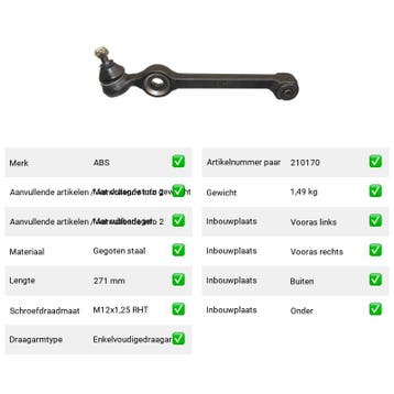 Draagarm Vooras Buiten Onder SEAT Fura 0.9 (1984-1986), Verzenden, Nieuw, Seat