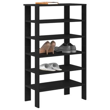 vidaXL Schoenenrek 61x32x105 cm bewerkt hout zwart, Huis en Inrichting, Verzenden, Nieuw