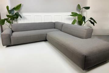 Rolf Benz Mio Hoekbank Sofa Stof Grijs, Hoekbank, Ophalen of Verzenden, Zo goed als nieuw, Stof