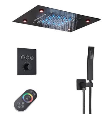 SaniSupreme® SmartPulse Plafond Doucheset La Paz zwart, Ophalen of Verzenden, Nieuw, Koper, Douche