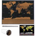 Malatec Luxe Wereldkaart Kraskaart - Goud/Zwart 82x59 cm..., Ophalen of Verzenden, Nieuw
