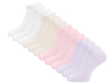 12 paar Zachte Dames sneakersokken - Soft Mix - Ribbed, Kleding | Dames, Verzenden, Nieuw