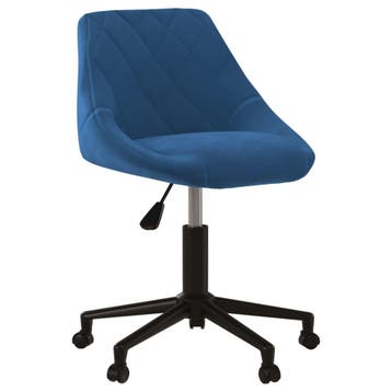 vidaXL Eetkamerstoel draaibaar fluweel blauw, Verzenden, Nieuw, Blauw