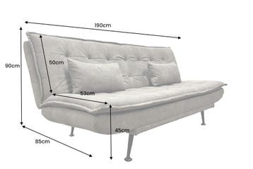 Slaapbank JAZZ 195 cm 3-zits microvezel taupe - 47526, Ophalen of Verzenden, Nieuw