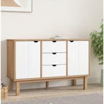 vidaXL Dressoir OTTA 113,5x43x73 cm massief grenenhout bruin, 100 tot 150 cm, Verzenden, Nieuw, Grenenhout