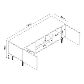 Tv-meubel Starvili 120x40x45 cm roestkleurig [en.casa], Verzenden, Nieuw