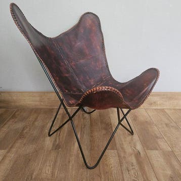 Stoel - Butterfly stoel (3107) - Leder, Staal