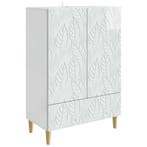 vidaXL Dressoir Hoogglans Wit 66 x 34,5 x 95 cm Bewerkt hout, Verzenden, Nieuw, Overige houtsoorten, Minder dan 50 cm