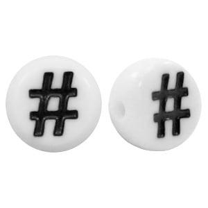 10 x tussen cijfer en letter kraal van acryl hashtag # Wi..., Ophalen of Verzenden, Nieuw, Kraal