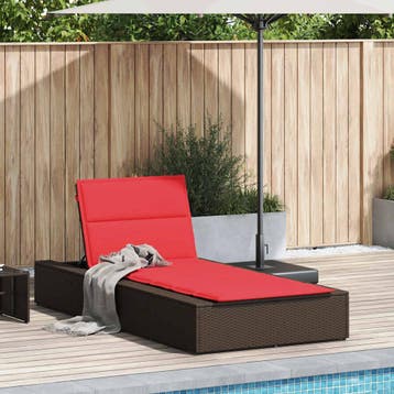 vidaXL Ligbed met zwevend kussen poly rattan bruin, Verzenden, Nieuw