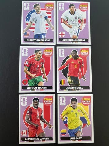 2026 Panini WM Pulisic/Hakimi/Diaz/Doku/Bellingham/Davis-, Nieuw