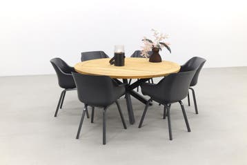 Hartman Sophie Element Xerix/Taste Prado 160 cm. - Ronde, Verzenden, Nieuw, Hout, Tuinset