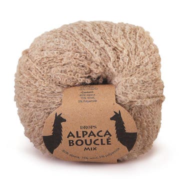 DROPS Alpaca Bouclé Mix - 2020 lichtbeige - Wol Garen, Hobby en Vrije tijd, Breien en Haken, Ophalen of Verzenden, Nieuw