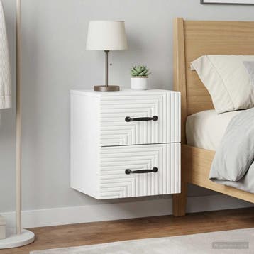 vidaXL Wandbeugel Bedkast 2 st Hoogglans Wit 34,5 x 33 x 40, Verzenden, Nieuw, Hout