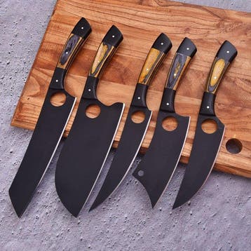 Keukenmes - Chefs knife - Pakka hout en hars<br>Hoogwaardig, Antiek en Kunst