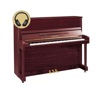 Yamaha B3E SC3 PM messing silent piano (mahonie hoogglans), Nieuw, Bruin, Piano