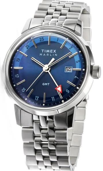 Timex TW2Y47600 Marlin Quartz GMT horloge, Overige merken, Staal, Verzenden, Polshorloge