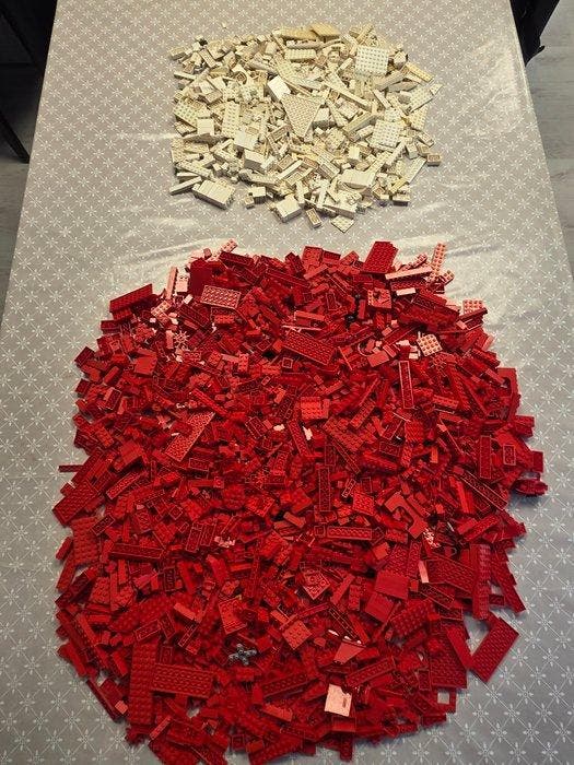 Lego Stenen - Partij lego in de kleuren rood en wit met veel, Kinderen en Baby's, Speelgoed | Duplo en Lego