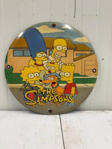 The Simpsons – Familie Simpson – Rond Emaille Verzamelbord -, Nieuw in verpakking