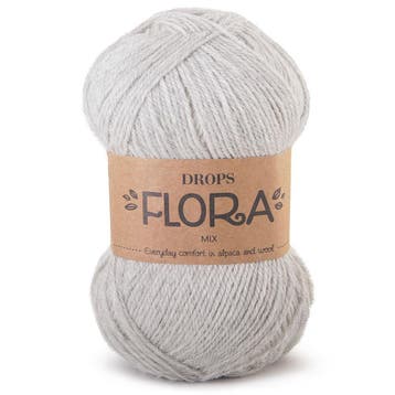 DROPS Flora Mix - 03 lichtgrijs - Wol Garen, Ophalen of Verzenden, Nieuw