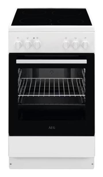 €399 AEG CCB50090BW Vrijstaand fornuis A Electrisch Kera, Ophalen of Verzenden, Nieuw, Energieklasse A of zuiniger