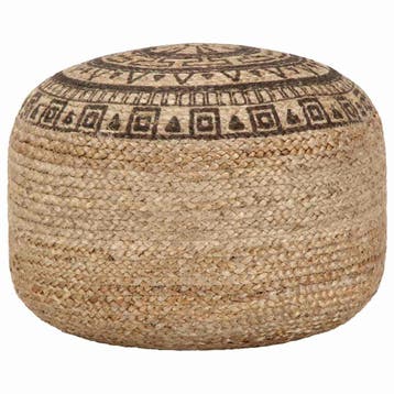 vidaXL Poef handgemaakt 45x30 cm jute bruin, Verzenden, Nieuw